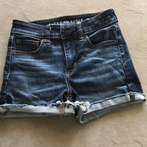 American Eagle High Rose Shortie Jean Shorts